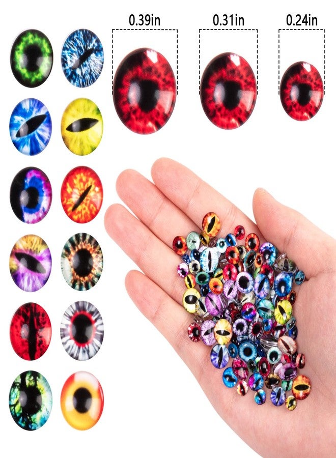 HFKPJRT 150Pcs Eye Nail Charms, 6mm 8mm 10mm Eyeball Charms for Nails, Dragon Eye Nail Charms, Animal Eyes Beads Decoration for Acrylic Nails, 3D Glass Eyes for Dolls, Halloween DIY Craft - Image 2